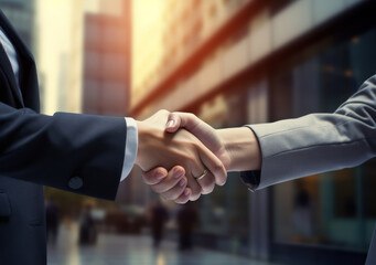 professional handshake of 2 business people