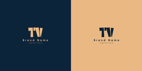 TV Letters vector logo design