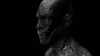stone man, close-up, abstract silhouette, 3d render - Powered by Adobe