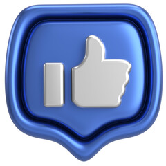 Like icon. Like button. 3D illustration.