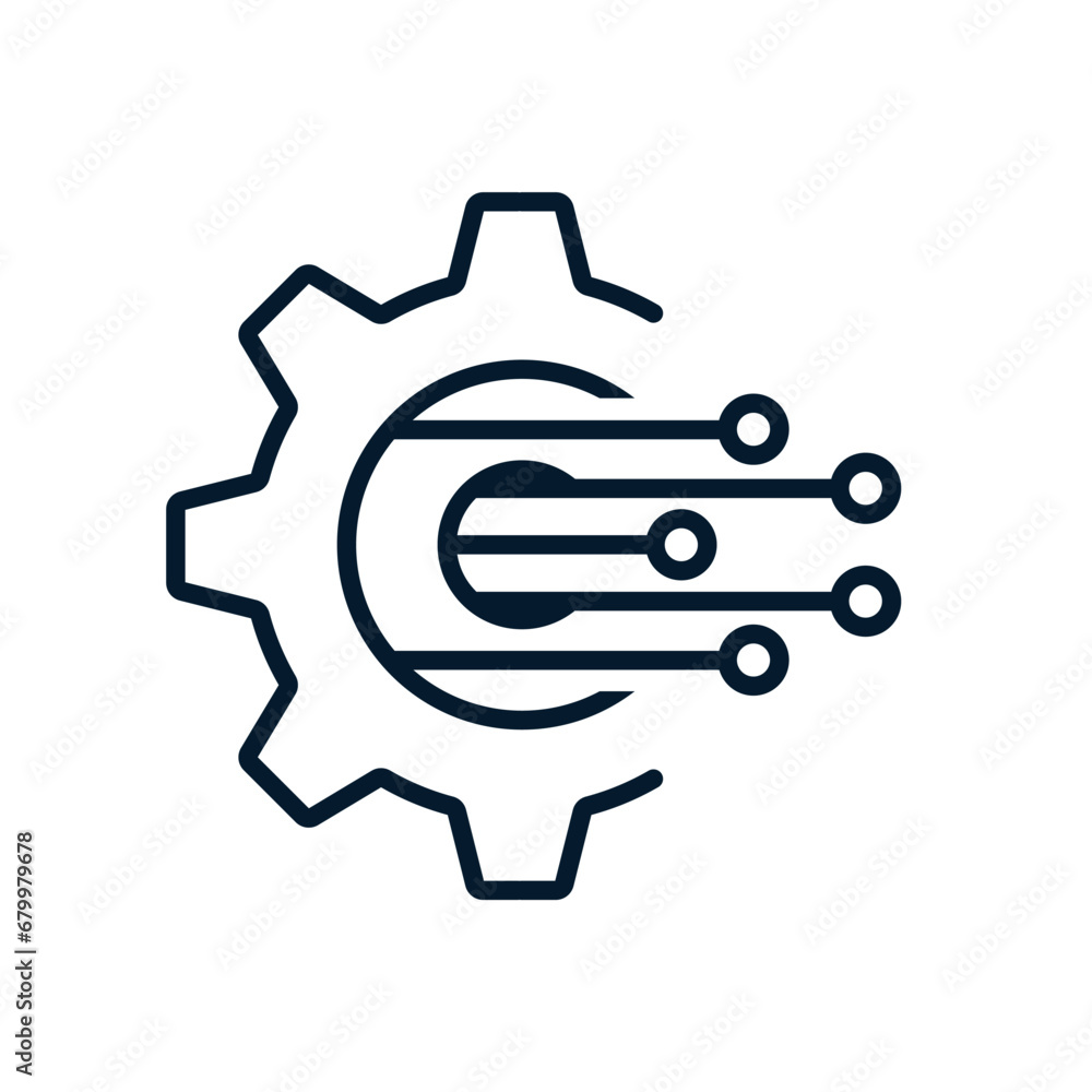 Aufkleber concept of electronic process automation. vector linear icon isolated on white background.