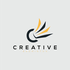 Creative Initials BADMINTON LOGO VECTOR Pro Vector
 Logo Letter c