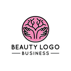 Feminine Beauty Logo Vector Design illustration Emblem