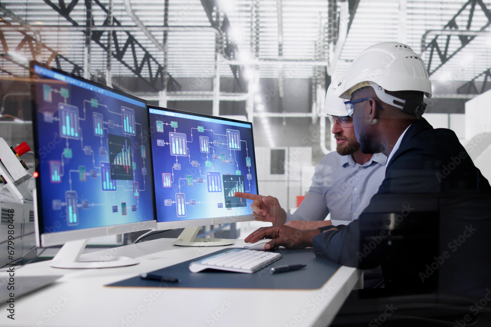 Leinwandbilder Industrial Data Automation System On Computer
