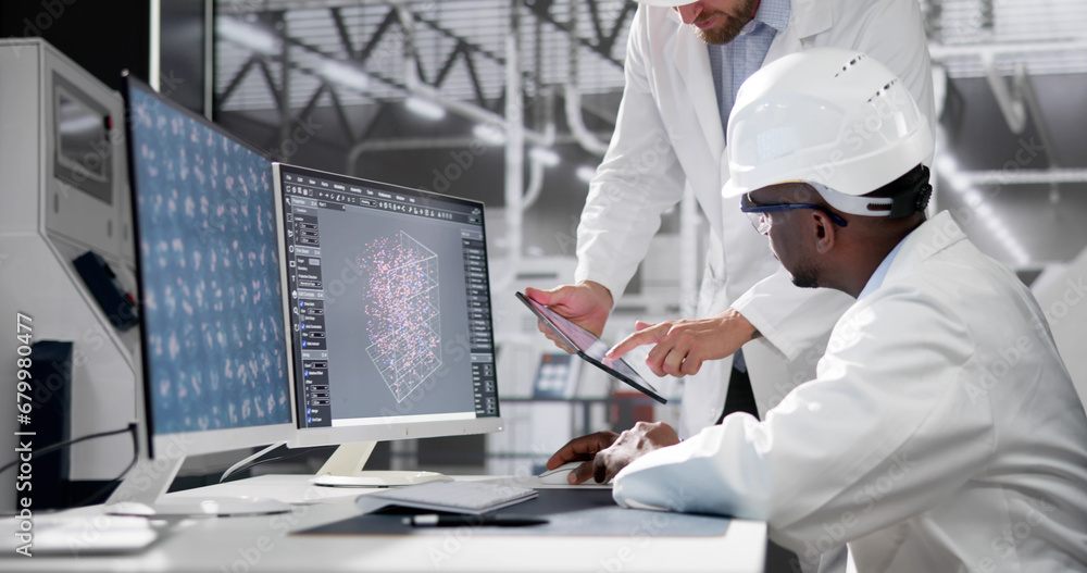 Poster big data science on touchscreen monitor