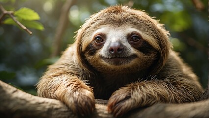 Fototapeta premium close up portrait of a sloth