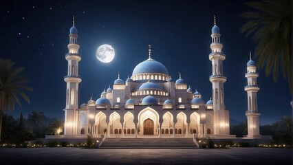 Fototapeta na wymiar mosque at night photo