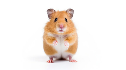 cute hamster standing. Isolated on white background
