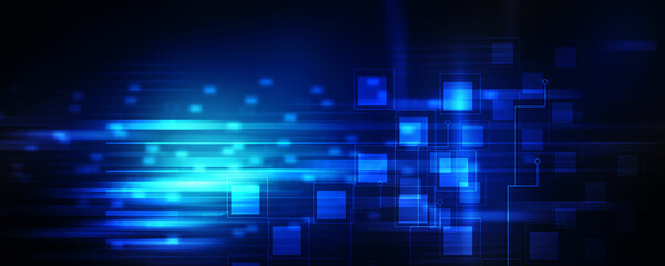 2d illustration Abstract futuristic electronic circuit technology background