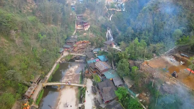 CatCat Village Aerial Drone Footage in Sapa, Vietnam