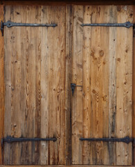 Aged Entrances: Vintage Wooden Double