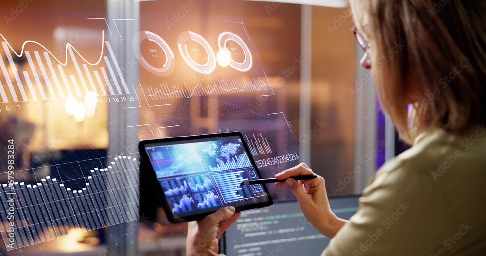 Poster Analytic Analyst Examining Data