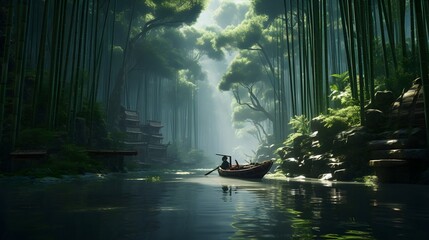 The serenity of a bamboo forest provided a tranquil escape,