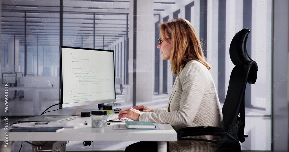 Aufkleber Web Developer Coding on Computer