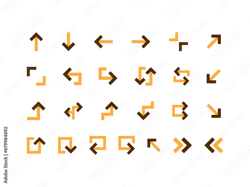 Poster navigation icon pack two-tone style. arrow icons collection perfect for websites, landing pages, mob