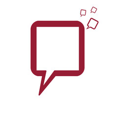 Naklejka premium Doodle chat bubble square frame transparent with red color on transparent background that can be use for background, social media, sticker, ppt, wallpaper, e.t.c