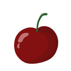 Red cherry inspired by cherry fruit with red and green colors on transparent background that can be use for social media, sticker, wallpaper, e.t.c