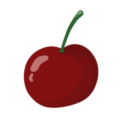 Red cherry inspired by cherry fruit with red and green colors on transparent background that can be use for social media, sticker, wallpaper, e.t.c