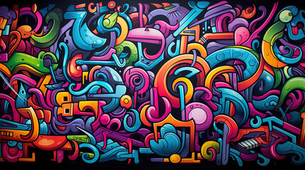 Graffiti wall abstract background. Idea for artistic pop art background backdrop.	