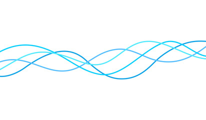 Abstract Blue Wave Line Flow Curve Wavy Element Vector Sound Audio Volume Striped Graphic Decoration Dynamic Motion Movement Twist Editable Stroke
