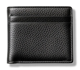 black leather wallet portrait with front view, single mockup template design with high image quality, isolated on transparent background, ai generative