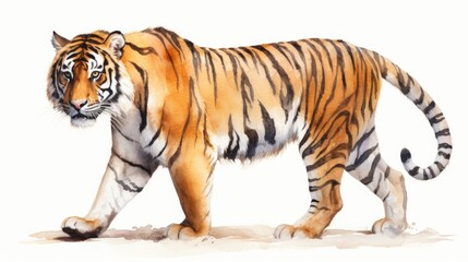 Majestic Tiger in Watercolor Illustration