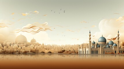 Obraz premium flat wall with Islamic ornament