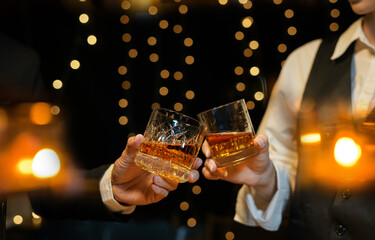 whiskey, for a friendly party in a bar or a restaurant.