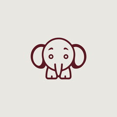 ゾウをシンボリックに用いたロゴのベクター画像