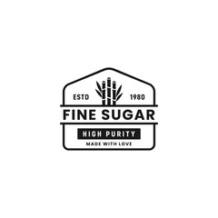 Fine sugar logo or sugar factory label vector isolated. Best Fine sugar logo for apps, websites, print design, element design, and more about sugar factory.