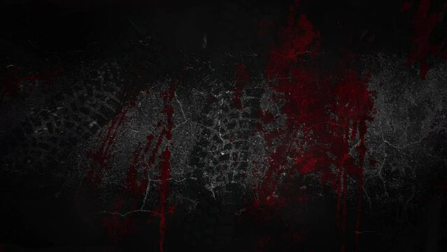 Dark horror grunge texture with red blood and stained effect, motion holidays, horror and Halloween style background