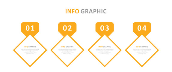 Vector infographic design template with 4 options or steps. With a yellow composition - obrazy, fototapety, plakaty