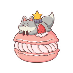 Cute Macaroon Character Design Illustration