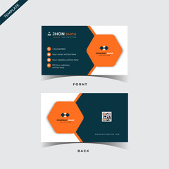 corporate business card template design, creative and clean business card vector illustration.