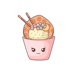 Cute Ice Cream Character Design Illustration