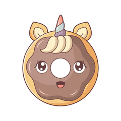Cute Donuts Character Design Illustration