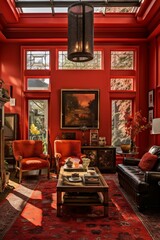 Modern and simple livingroom interior, suitable for catalog cover photos in magazines or advertisements. Generative AI