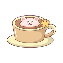 Cute Coffee Character Design Illustration