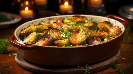 roasted brussels sprouts  AI generate