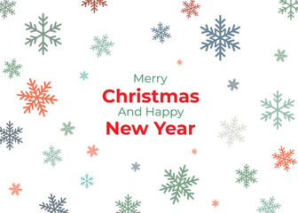 Christmas greetings banner with snow fall colour background