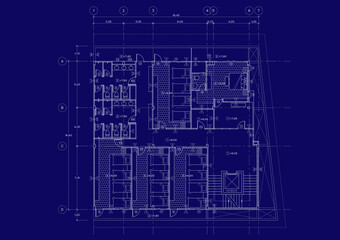 Floor plan designed building on the drawing.