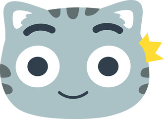 Face Emoji Gray Cat Over Stun 
