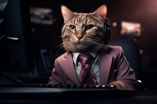 Call center operator cat. Generative AI
