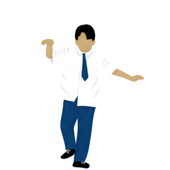Junior high school student Illustration on png transparant background 
