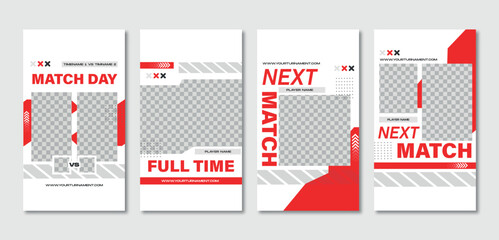 Sport story post template , Football Match day , Full time , Next match Best player