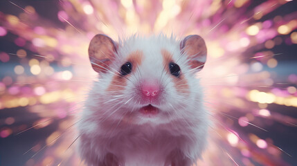 portrait of a hamster on a blurred background
