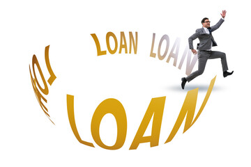 Debt and loan concept with businessman