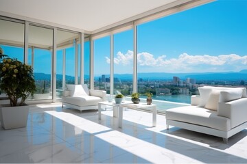 Obraz na płótnie Canvas Luxury Apartment or penthouse with beautiful balcony, Terrace.