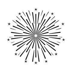 Obraz premium Pyrotechnics Firework icon logo vector realistic with festival symbols isolated vector illustration