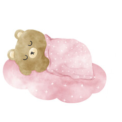Baby bear girl isolate on white background 